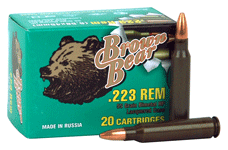 223 Remington 20 Rounds Ammunition Brown Bear 55 Grain Hollow Point