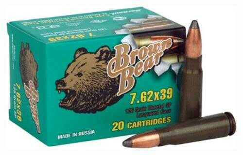 7.62X39mm 500 Rounds Ammunition Brown Bear 125 Grain Soft Point