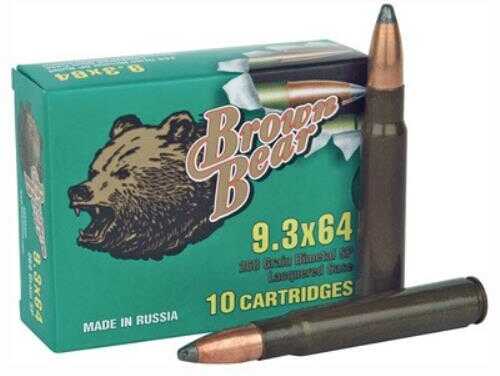 9.3X64mm 10 Rounds Ammunition Brown Bear 268 Grain Soft Point