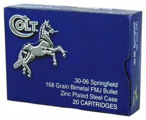 30-06 Springfield 20 Rounds Ammunition Colt 168 Grain Full Metal Jacket