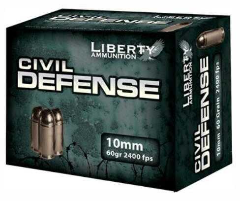 10mm 20 Rounds Ammunition Liberty 60 Grain Hollow Point