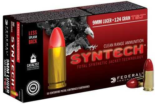 <span style="font-weight:bolder; ">9mm</span> Luger 50 Rounds Ammunition Federal Cartridge 124 Grain Total Synthetic Jacket