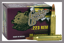 223 Remington 20 Rounds Ammunition Bear 62 Grain Hollow Point