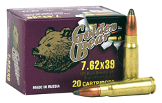 7.62X39mm 500 Rounds Ammunition Bear 125 Grain Soft Point