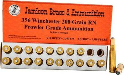 356 Winchester 20 Rounds Ammunition J and D Custom Strings 200 Grain Lead