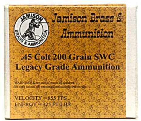 45 Colt 20 Rounds Ammunition Jamison 200 Grain Lead