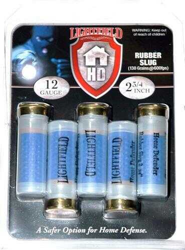 12 Gauge 5 Rounds Ammunition Lightfield Ammo 2 3/4" Rubber #Slug