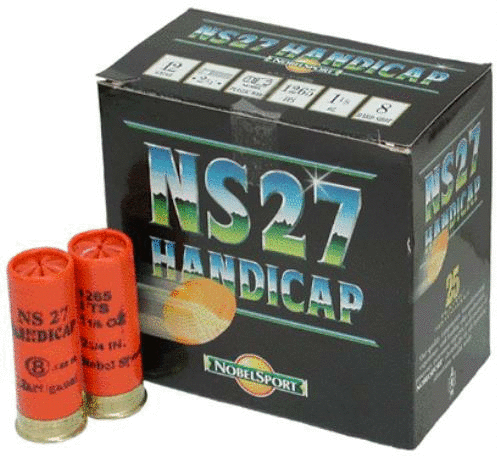 12 Gauge 25 Rounds Ammunition Nobel Sport 2 3/4" 1 1/8 oz Lead #8