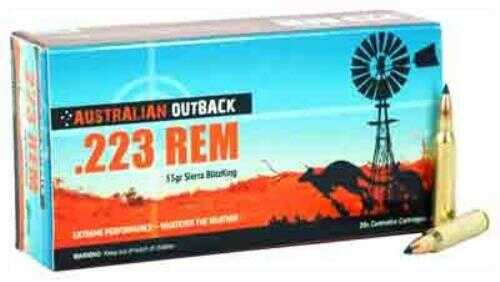 223 Remington 20 Rounds Ammunition Australian Outback 55 Grain Ballistic Tip