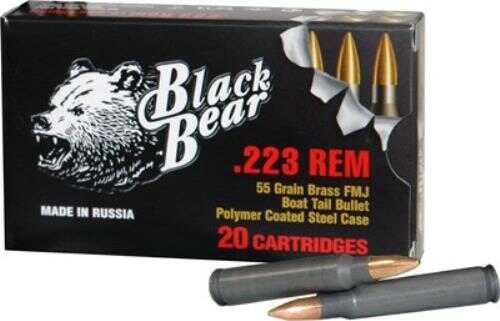 223 Remington 20 Rounds Ammunition Bear 55 Grain Full Metal Jacket