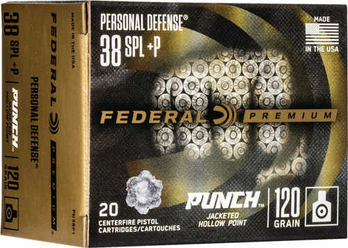 Federal Punch 38 Spl 120gr Jhp Ammo 20 Round