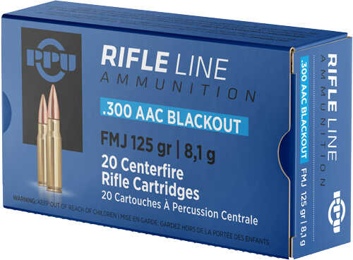 PPU 300 AAC Blackout 125Gr FMJ 20Rd 50Bx/Cs