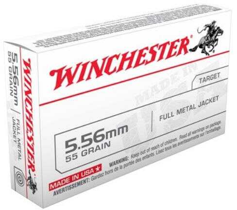 5.56mm Nato 20 Rounds Ammunition Winchester 55 Grain Full Metal Jacket