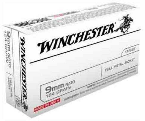 Click to see larger image. Winchester Ammunition Nato 9MM Luger 124 Grain FMJ-RN 50-Pack