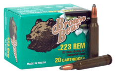 223 Remington 20 Rounds Ammunition Brown Bear 62 Grain Soft Point