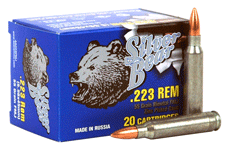 223 Remington 20 Rounds Ammunition Bear 55 Grain Full Metal Jacket
