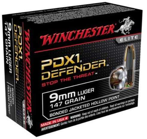 9mm Luger 20 Rounds Ammunition Winchester 147 Grain Jacketed Hollow Cavity