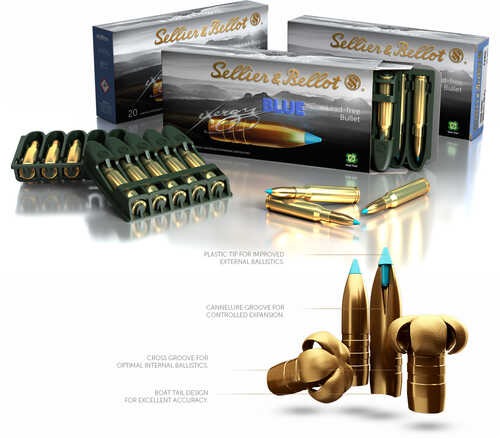Sellier & Bellot <span style="font-weight:bolder; ">308</span> Win 165Gr TXRG Blue Ammo 20 Round