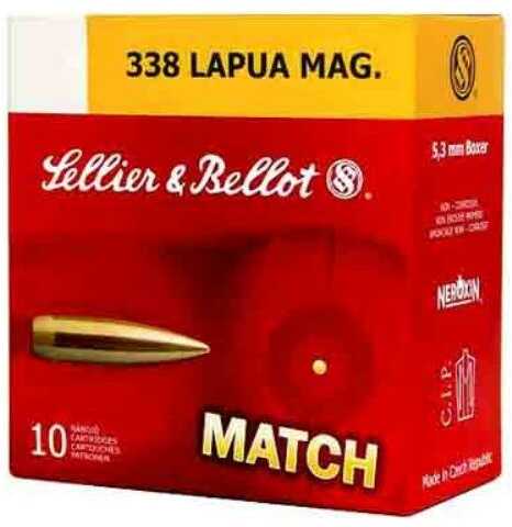 Click to see larger image. Sellier & Bellot 338 Lapua Magnum 300 Grain Hollow Point - 10 Rounds for Extreme Long-Range Power
