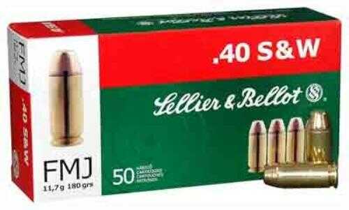 40 S&W 20 Rounds Ammunition Sellier & Bellot 180 Grain Full Metal Jacket