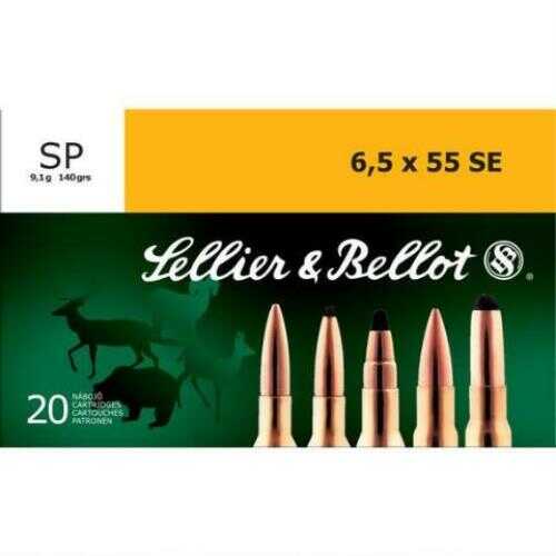 6.5X55mm 20 Rounds Ammunition Sellier & Bellot 140 Grain Soft Point