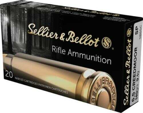 Sellier & Bellot <span style="font-weight:bolder; ">6.5</span> <span style="font-weight:bolder; ">Creedmoor</span> 140 gr 2658 fps Soft Point (SP) Ammo 20 Round Box