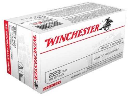 Winchester Ammunition USA .223 Remington 45Gr. JHP 40-Pack