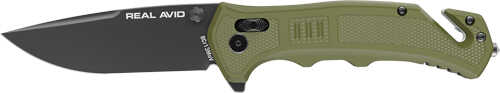 Real Avid RAV-4 Knife Assisted Folding 3.25" BLD Green Nylon
