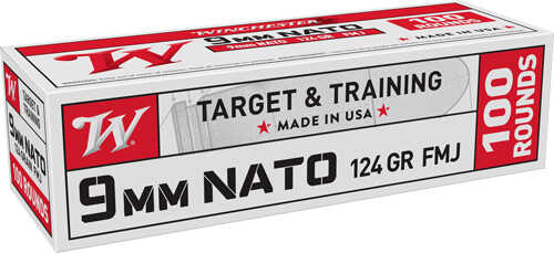 Winchester Nato 9MM Luger 124Gr FMJ 100Rd 10Bx/Cs