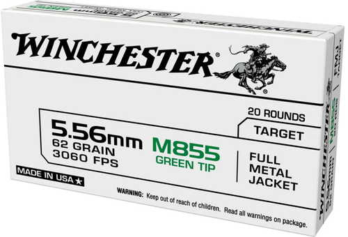 Winchester USA 5.56X45 62 Gr Ammo 300 Round Can Green Tip