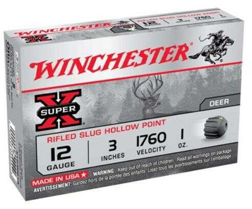 12 Gauge 5 Rounds Ammunition Winchester 3" 1 oz Lead #Slug