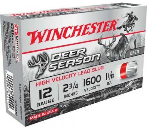 12 Gauge 5 Rounds Ammunition Winchester 2 3/4" 1.25 Slug #Slug