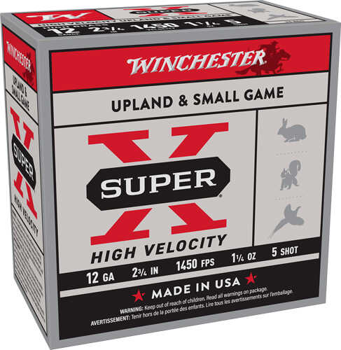 Winchester Super-x 12ga 2.75" 1450fps 1-1/4oz 5 25 Round 10 Round