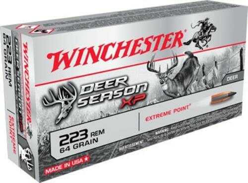 223 <span style="font-weight:bolder; ">Remington</span> 20 Rounds Ammunition Winchester 64 Grain Polymer Tip