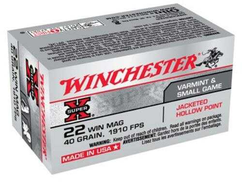 22 Winchester Magnum Rimfire 50 Rounds Ammunition 40 Grain Hollow Point