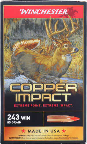 Winchester Copper Impact 243 Win 85Gr 20Rd 10Bx/Cs