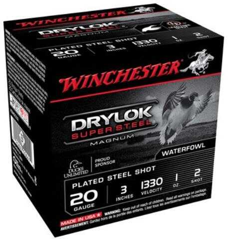 20 Gauge 25 Rounds Ammunition Winchester 3" 1 oz Steel #2