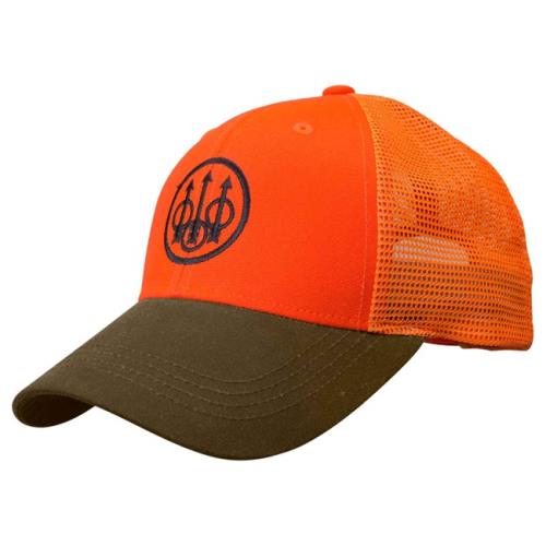 Beretta Cap Upland Trucker Blaze Mesh Back Orange/tobacco