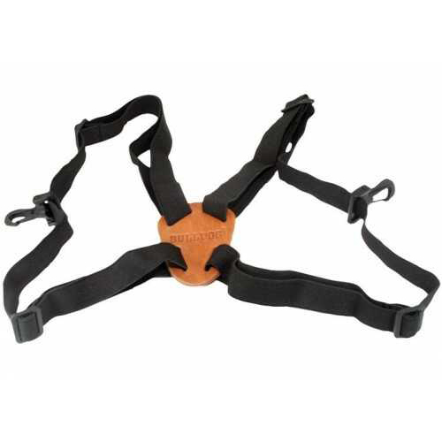 Bulldog Adjustable/Stretching Binocular Harness with Leather Back Black
