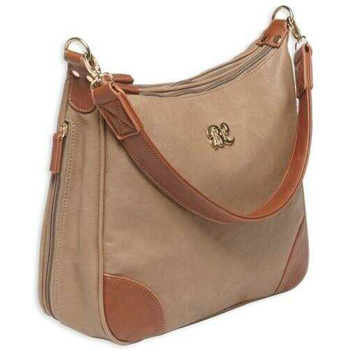Click to see larger image. Bulldog Cases Concealed Carrie Purse Hobo Style Taupe W/Tan Trim