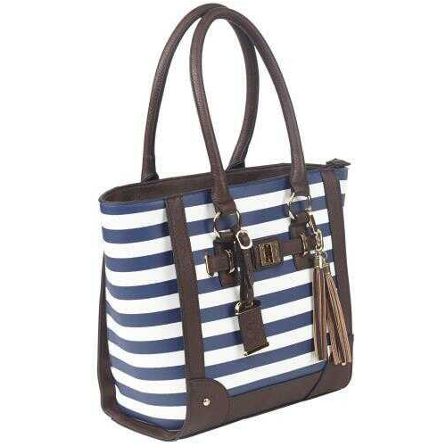 Bulldog Concealed Carrie Purse Tote Style Navy Stripe