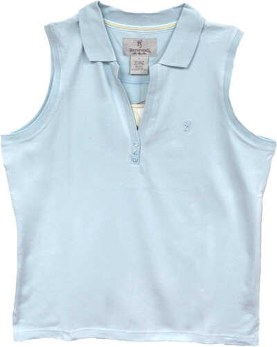 BROWN SPECIAL PURCHASE WOMEN'S Sleeveless Polo Medium Ice Blue<