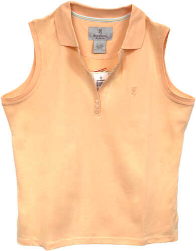BROWNING SPECIAL PURCHASE WOMEN'S Sleeveless Polo Large Peach<