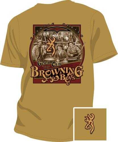 Browning Men's Good Old Boys Short Sleeve T Shirt Large Cotton Gold