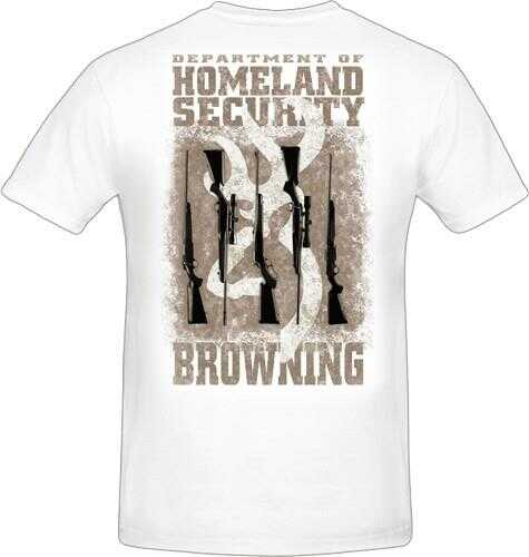 Browning Men's T-Shirt Homeland Security Small White