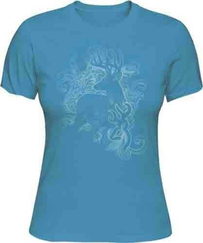 Browning Gear Women's Victorian Deer T Shirt Medium Cobalt Blue