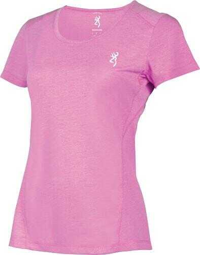 Browning Women's Buckmark Logo T Shirt Cotton Pink Medium