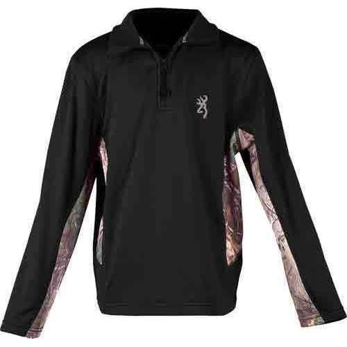 Browning BG YOUTH'S L.Sleeve Pullover Large Black/Camo<