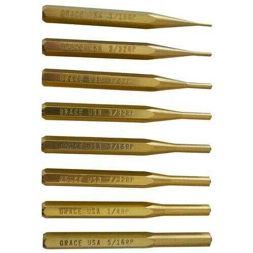 Grace USA Tools Punch Set Roll Pin Of 8 Brass