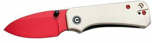 CIVIVI Knife Baby Banter 2.34" Ivory G10/Red Blade Liner Lock